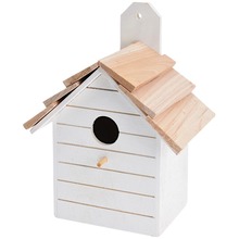 Budka lęgowa dla ptaków drewniana ozdobna domek biały