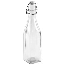Butelka szklana kwadratowa na alkohol wino nalewkę likier syrop z korkiem klipsem 0,53 l