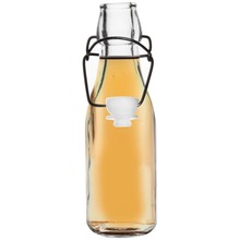 Butelka szklana okrągła z klipsem korkiem na oliwę alkohol syrop 0,29 l