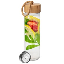 Butelka szklana z sitkiem stalowym bidon na wodę sok lemoniadę filtr na fusy owoce 500 ml