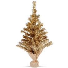 Choinka sztuczna złota ozdobna dekoracyjna drzewko świąteczne z jutą 60 cm