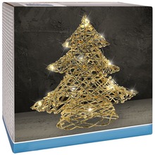 Choinka świecąca dekoracyjna ozdoba świąteczna złota Boże Narodzenie 20 LED 30 cm