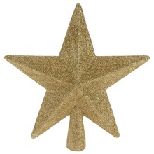 Czubek szpic ozdobny na choinkę gwiazda złota brokatowa święta Boże Narodzenie 19 cm