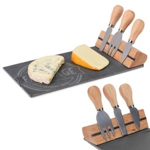 Deska do krojenia kamienna do serwowania serów sera z nożami noże 3 szt.