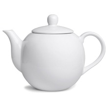 Dzbanek porcelanowy z uchwytem do kawy herbaty ziół biały 1,1 l