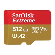 Extreme microSDXC 512GB+SD Adapter R190/W130 A2 C10 V30 UHS-I U3, RescuePRO
