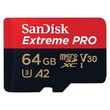 Extreme PRO microSDXC 64GB+SD Adapter R200/W90 A2 C10 V30 UHS-I U3,