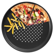 Forma do pizzy perforowana blacha z powłoką teflonową czarna 32 cm