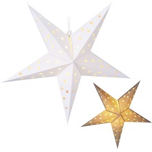 Gwiazda świecąca papierowa biała wisząca 60 cm