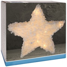 Gwiazda świąteczna świecąca ośnieżona ozdoba oświetlenie lampka święta biała 15 LED 30 cm