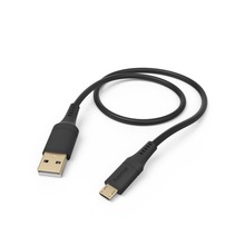 KABEL ŁADUJĄCY/DATA "FLEXIBLE", USB-A - MICRO-USB 1,5m, SILIKON, CZARNY