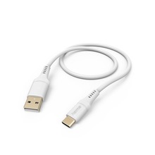 KABEL ŁADUJĄCY/DATA "FLEXIBLE", USB-A - USB-C, 1,5m, SILIKON, BIAŁY