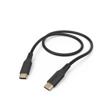 KABEL ŁADUJĄCY/DATA "FLEXIBLE", USB-C - USB-C, 1,5m, SILIKON, CZARNY