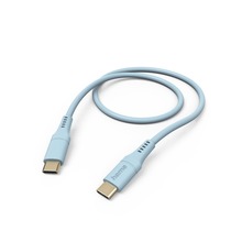 KABEL ŁADUJĄCY/DATA "FLEXIBLE", USB-C - USB-C, 1,5m, SILIKON, NIEBIESKI