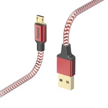 KABEL ŁADUJĄCY/DATA "REFLECTED" MICRO USB , 1.5M, CZERWONY