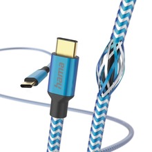 Kabel do telefonu REFLECTED, 2x USB-C, 1,5 m, niebieski 