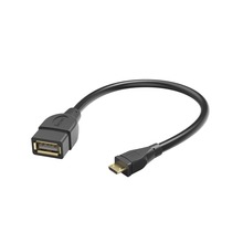 Kabel przejściowy USB-2.0, OTG, wtyk Micro-B - gniazdo A, 15cm, cz.