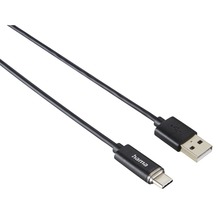 Kabel USB-Type-C, z wyświetlaczem LED, czarny, 1 m