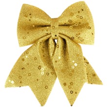 Kokarda dekoracyjna na choinkę złota 29 cm