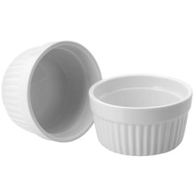 Kokilka miseczka do zapiekania żaroodporna ceramiczna biała zestaw 2 szt.