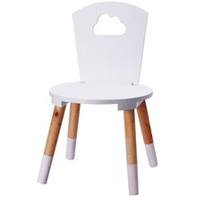 Krzesło krzesełko dziecięce drewniane białe chmurka