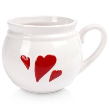 Kubek ceramiczny serce 800 ml (Biały)