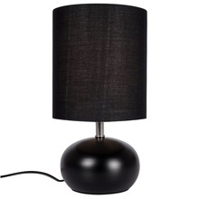 Lampa stołowa z kloszem abażurem lampka nocna czarna z metalową podstawą loft 26x14 cm