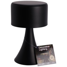 Lampka nocna LED metalowa czarna bezprzewodowa 20,5 cm