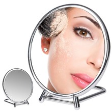 Lusterko KOSMETYCZNE do makijażu lustro podwójne powiększające DUO na stojaku