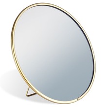 Lusterko lustro kosmetyczne do makijażu stojące metalowe złote 15 cm