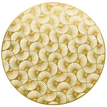 Mata kuchenna złota na stół podkładka pod talerz sztućce okrągła