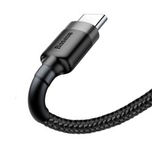 Nylonowy kabel przewód Baseus Cafule Cable USB / USB-C QC3.0 3A 1m (Czarno-szary)