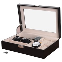 Organizer na zegarki i okulary pudełko etui na 6 zegarków i 3 pary okularów