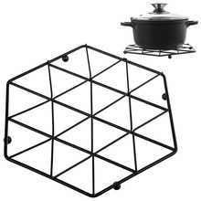 Podkładka pod gorący garnek naczynia metalowa podstawka ochronna kuchenna czarna