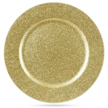 Podtalerz dekoracyjny / podkładka pod talerz złota brokatowa 33 cm