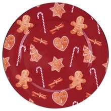 Podtalerz świąteczny ozdobny dekoracyjny / podkładka pod talerz czerwona 33 cm