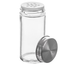 Pojemnik szklany na przyprawy z dozownikiem / solniczka przyprawnik
