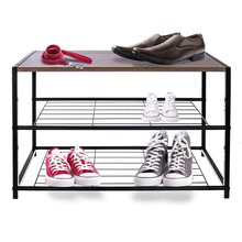 Regał półka szafka organizer stojak na buty 3 poziomy piętrowy czarny 63x30x43 cm