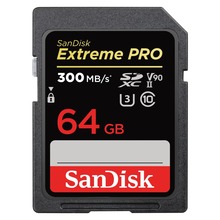 SanDisk Extreme PRO 64GB SDXC 300MB/s, UHS-II, Class 10, U3, V90

