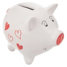 Skarbonka ceramiczna świnka rozbijana serce 10 cm