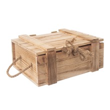 Skrzynka drewniana / pojemnik z pokrywką do przechowywania 30x21x12 cm
