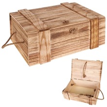 Skrzynka drewniana zamykana pojemnik kuferek opakowanie pudełko na prezent prezentowe