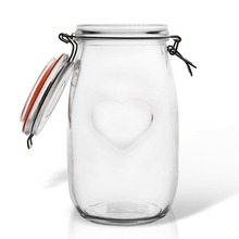 Słoik pojemnik szklany patentowy z klipsem BELA 1,5 l serce