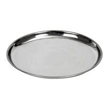 Stalowa taca do serwowania okrągła talerz na przekąski przystawki ciasteczka 21 cm
