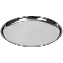 Stalowa taca do serwowania okrągła talerz na przekąski przystawki ciasteczka 28 cm