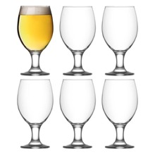 Szklanka na nóżce pokal zestaw szklanek szklanki do piwa koktajlu komplet 6 sztuk 400 ml