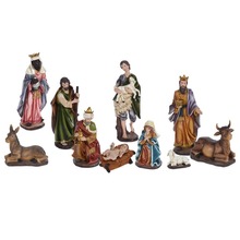 Szopka / figurki do szopki Bożonarodzeniowej kolorowe zestaw 10 el. XL 40 cm
