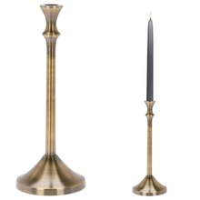 Świecznik aluminiowy stojak podstawka na długą świecę świeczkę złoty stare złoto 30,5 cm