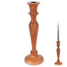 Świecznik na długą świeczkę drewniany 31,5 cm