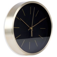Zegar ścienny czarny złoty 25 cm